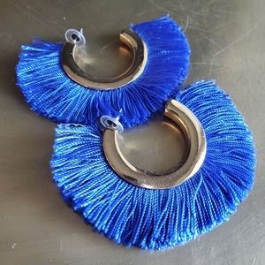 Royal Blue Express Statement Earrings